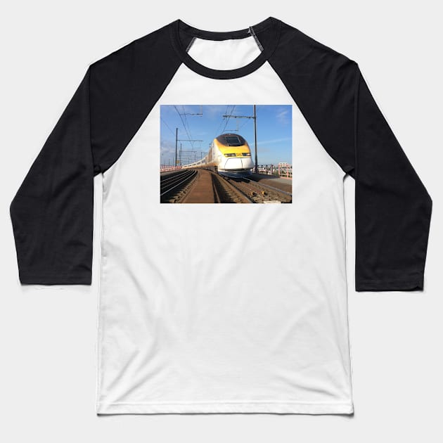 Eurostar on a viaduct Baseball T-Shirt by Robert john